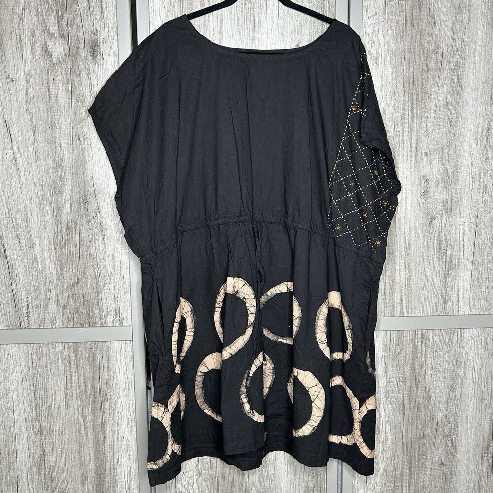 Dignity Not Charity Dress Tunic Large Handmade in India Artsy Langenlook  Black